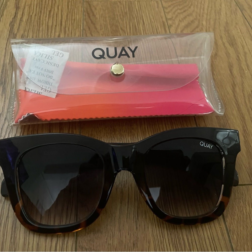 Quay Australia Black and Brown Sunglasses with Gradient Tint